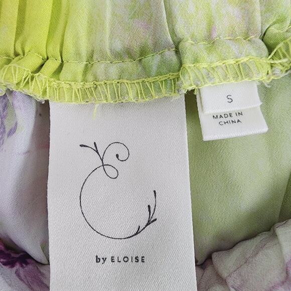 Anthropologie By Eloise Yellow Floral Satin Pajama Pant Sleepwear Small - Picture 11 of 12